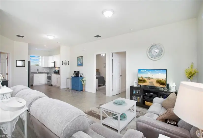 Living room with sink