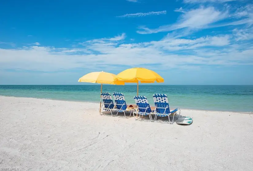 Property view of water featuring a beach view